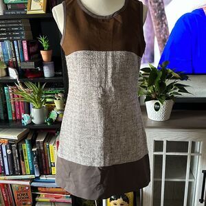 Banana Republic Brown and Cream Midi Dress